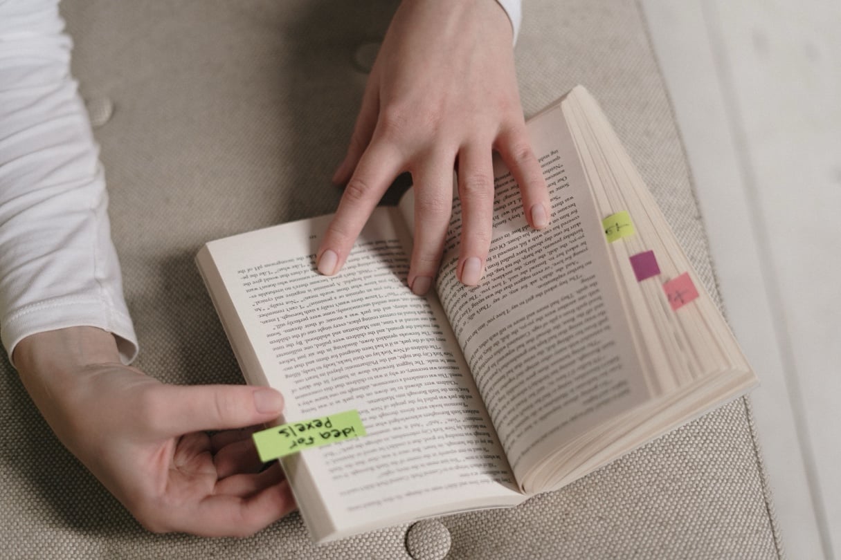 Someone reading a book